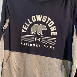 Under Armour Kids Long Sleeve Yellowstone  Navy and Gray Shirt YXL